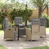 vidaXL Garden Dining Set with cushions 3 pcs Black poly rattan