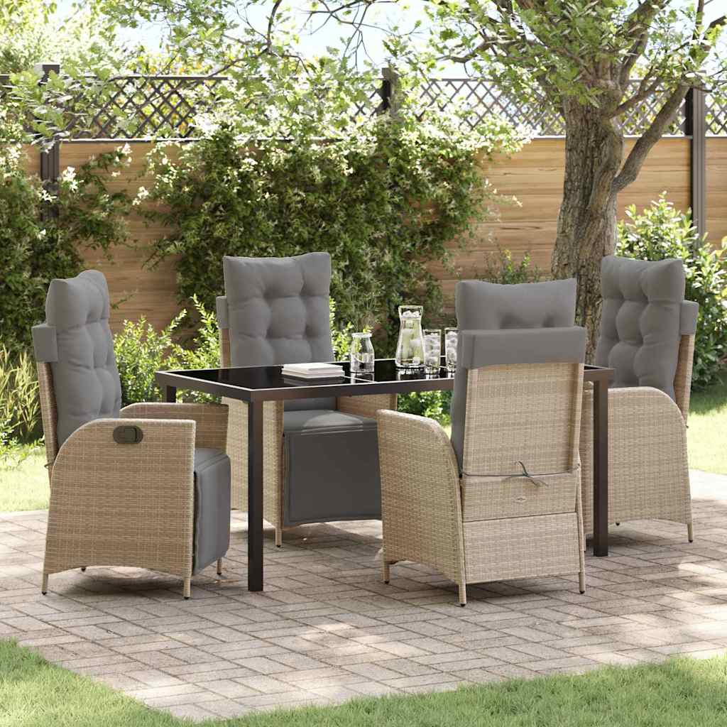 vidaXL Garden Dining Set with cushions 3 pcs Black poly rattan