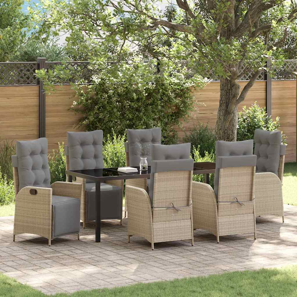 vidaXL Garden Dining Set with cushions 3 pcs Black poly rattan