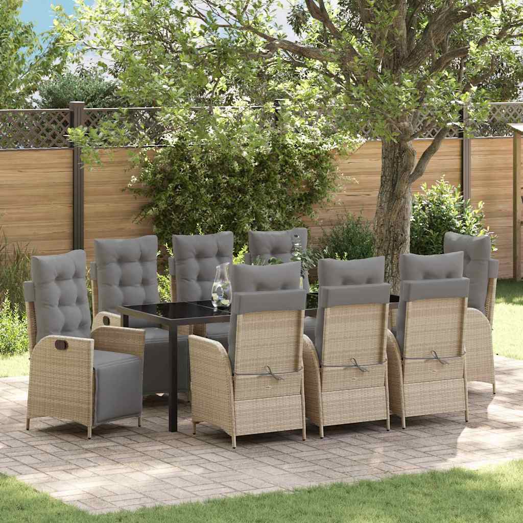 vidaXL Garden Dining Set with cushions 3 pcs Black poly rattan