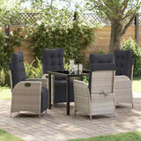 vidaXL Garden Dining Set with cushions 3 pcs Black poly rattan