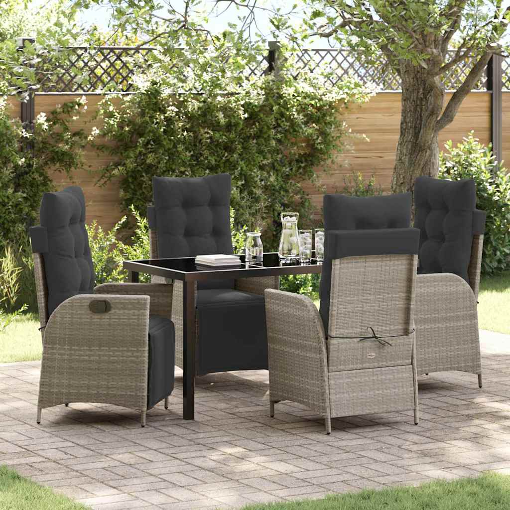 vidaXL Garden Dining Set with cushions 3 pcs Black poly rattan
