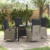 vidaXL Garden Dining Set with cushions 3 pcs Black poly rattan