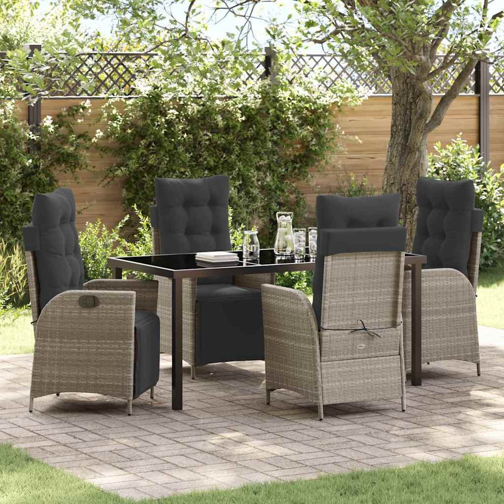 vidaXL Garden Dining Set with cushions 3 pcs Black poly rattan