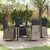vidaXL Garden Dining Set with cushions 3 pcs Black poly rattan