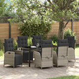vidaXL Garden Dining Set with cushions 3 pcs Black poly rattan