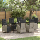 vidaXL Garden Dining Set with cushions 3 pcs Black poly rattan