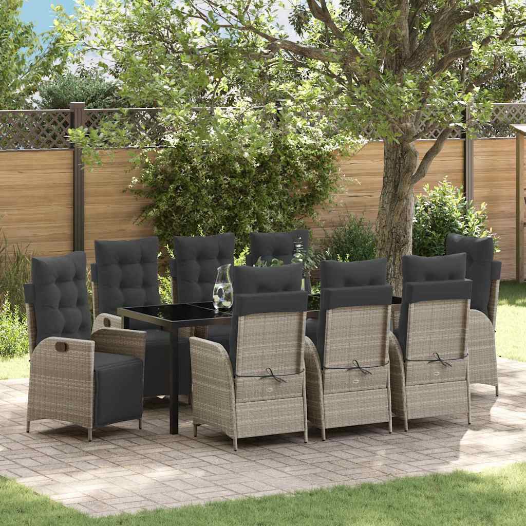 vidaXL Garden Dining Set with cushions 3 pcs Black poly rattan