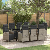 vidaXL Garden Dining Set with cushions 3 pcs Black poly rattan