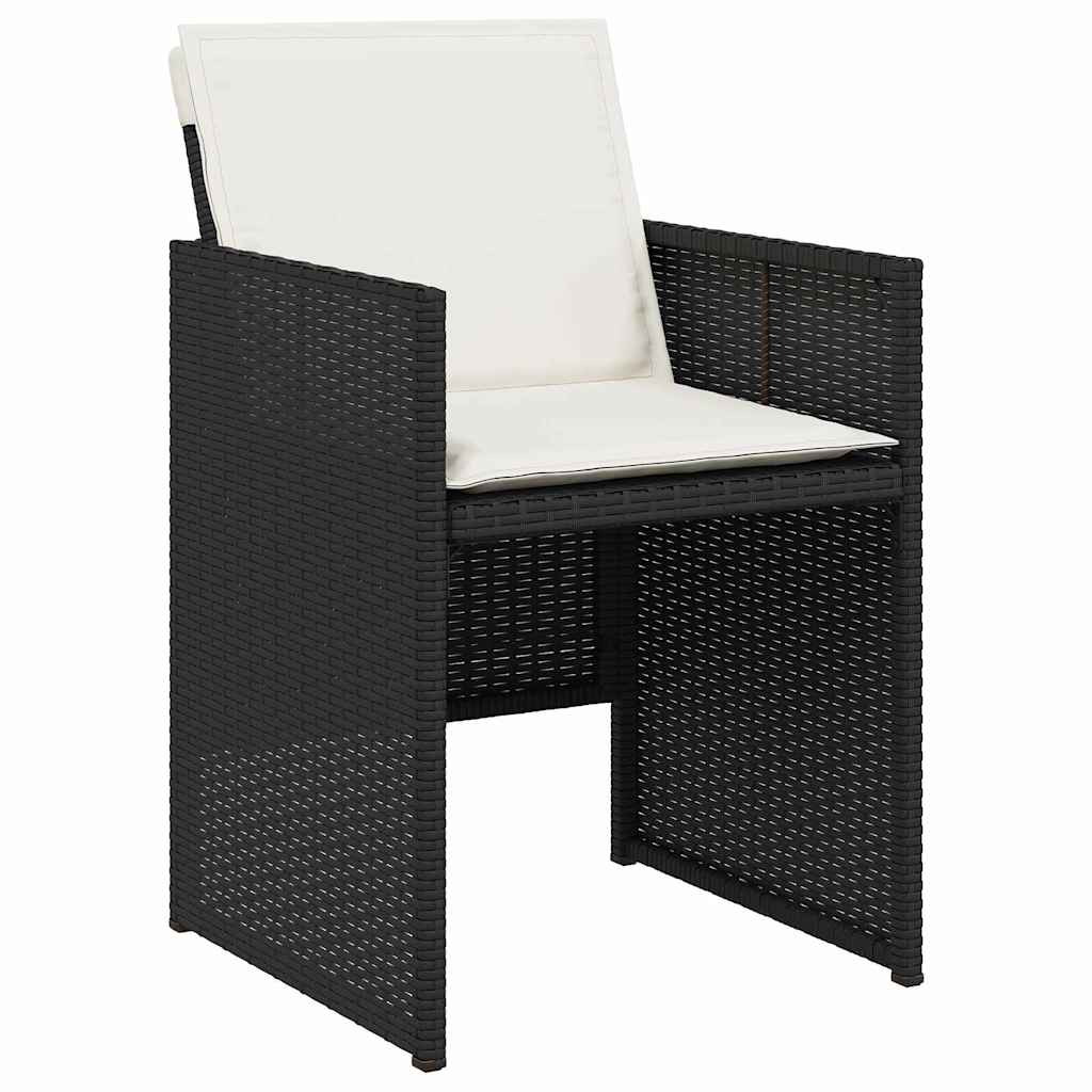 vidaXL Garden Dining Set 5 pcs Black poly rattan