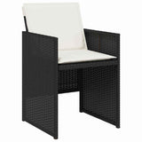 vidaXL Garden Dining Set 5 pcs Black poly rattan