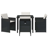vidaXL Garden Dining Set 5 pcs Black poly rattan