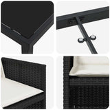 vidaXL Garden Dining Set 5 pcs Black poly rattan