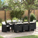 vidaXL Garden Dining Set 5 pcs Black poly rattan