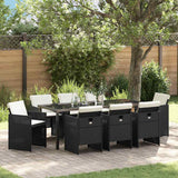 vidaXL Garden Dining Set 5 pcs Black poly rattan