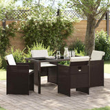 vidaXL Garden Dining Set 5 pcs Black poly rattan