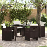 vidaXL Garden Dining Set 5 pcs Black poly rattan