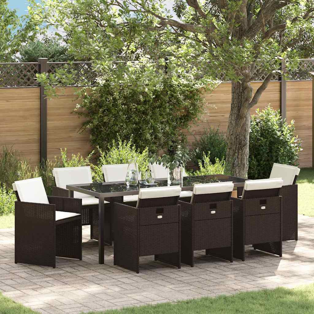vidaXL Garden Dining Set 5 pcs Black poly rattan