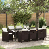 vidaXL Garden Dining Set 5 pcs Black poly rattan