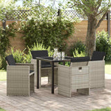 vidaXL Garden Dining Set 5 pcs Black poly rattan