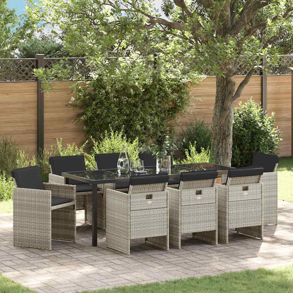 vidaXL Garden Dining Set 5 pcs Black poly rattan