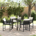 vidaXL Tuin Eettafel Set 5 pcs Zwart poly rattan