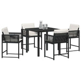 vidaXL Tuin Eettafel Set 5 pcs Zwart poly rattan
