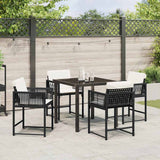 vidaXL Tuin Eettafel Set 5 pcs Zwart poly rattan