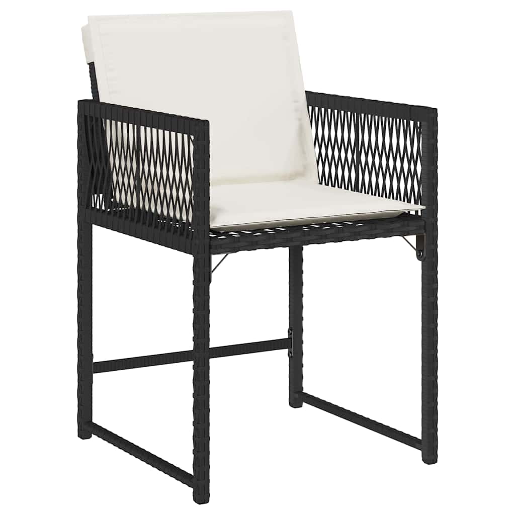 vidaXL Tuin Eettafel Set 5 pcs Zwart poly rattan