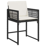 vidaXL Tuin Eettafel Set 5 pcs Zwart poly rattan
