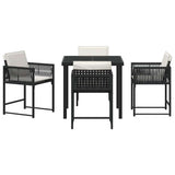 vidaXL Tuin Eettafel Set 5 pcs Zwart poly rattan