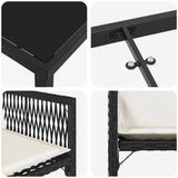 vidaXL Tuin Eettafel Set 5 pcs Zwart poly rattan
