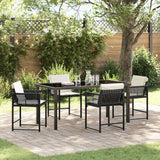 vidaXL Tuin Eettafel Set 5 pcs Zwart poly rattan