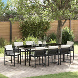 vidaXL Tuin Eettafel Set 5 pcs Zwart poly rattan