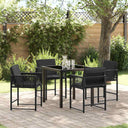 vidaXL Tuin Eettafel Set 5 pcs Zwart poly rattan