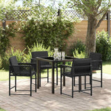 vidaXL Tuin Eettafel Set 5 pcs Zwart poly rattan