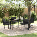 vidaXL Tuin Eettafel Set 5 pcs Zwart poly rattan