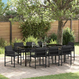 vidaXL Tuin Eettafel Set 5 pcs Zwart poly rattan