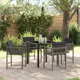 vidaXL Tuin Eettafel Set 5 pcs Zwart poly rattan