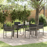 vidaXL Tuin Eettafel Set 5 pcs Zwart poly rattan
