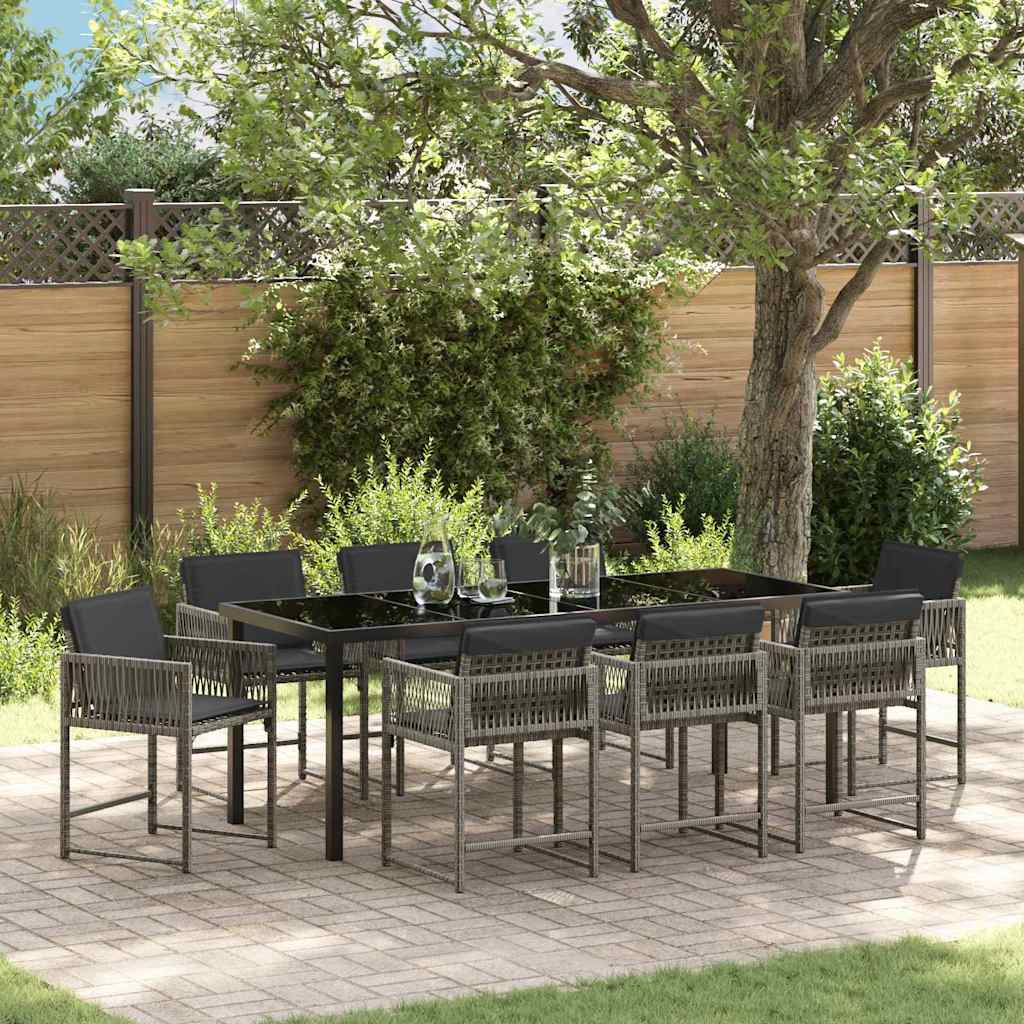 vidaXL Tuin Eettafel Set 5 pcs Zwart poly rattan