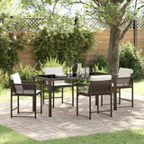 vidaXL Tuin Eettafel Set 5 pcs Zwart poly rattan