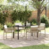vidaXL Tuin Eettafel Set 5 pcs Zwart poly rattan