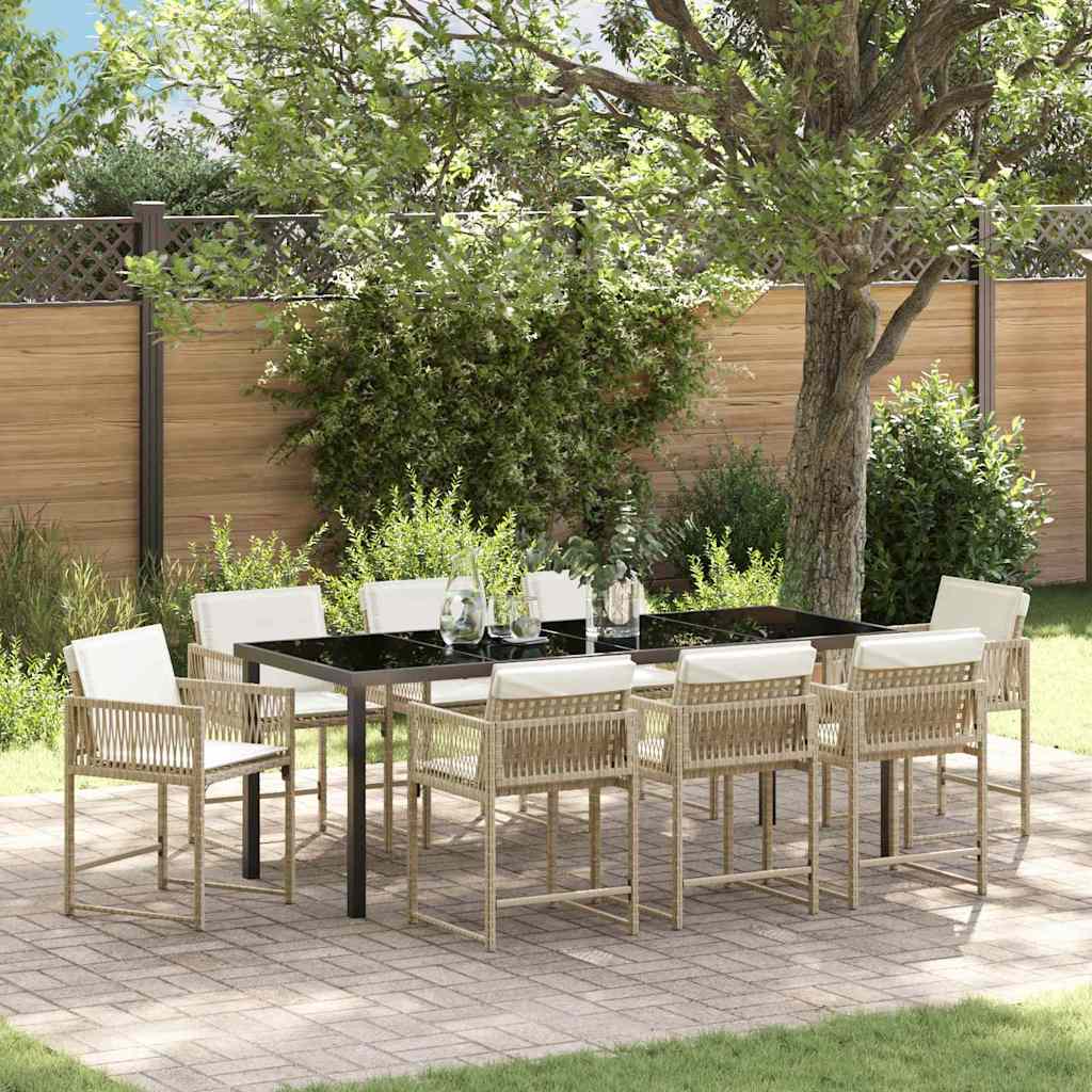 vidaXL Tuin Eettafel Set 5 pcs Zwart poly rattan