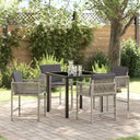 vidaXL Tuin Eettafel Set 5 pcs Zwart poly rattan