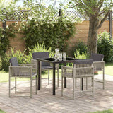vidaXL Tuin Eettafel Set 5 pcs Zwart poly rattan
