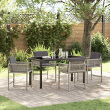 vidaXL Tuin Eettafel Set 5 pcs Zwart poly rattan