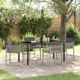 vidaXL Tuin Eettafel Set 5 pcs Zwart poly rattan