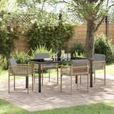 vidaXL Tuin Eettafel Set 5 pcs Zwart poly rattan