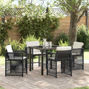 vidaXL Tuin Eettafel Set 5 pcs Zwart poly rattan